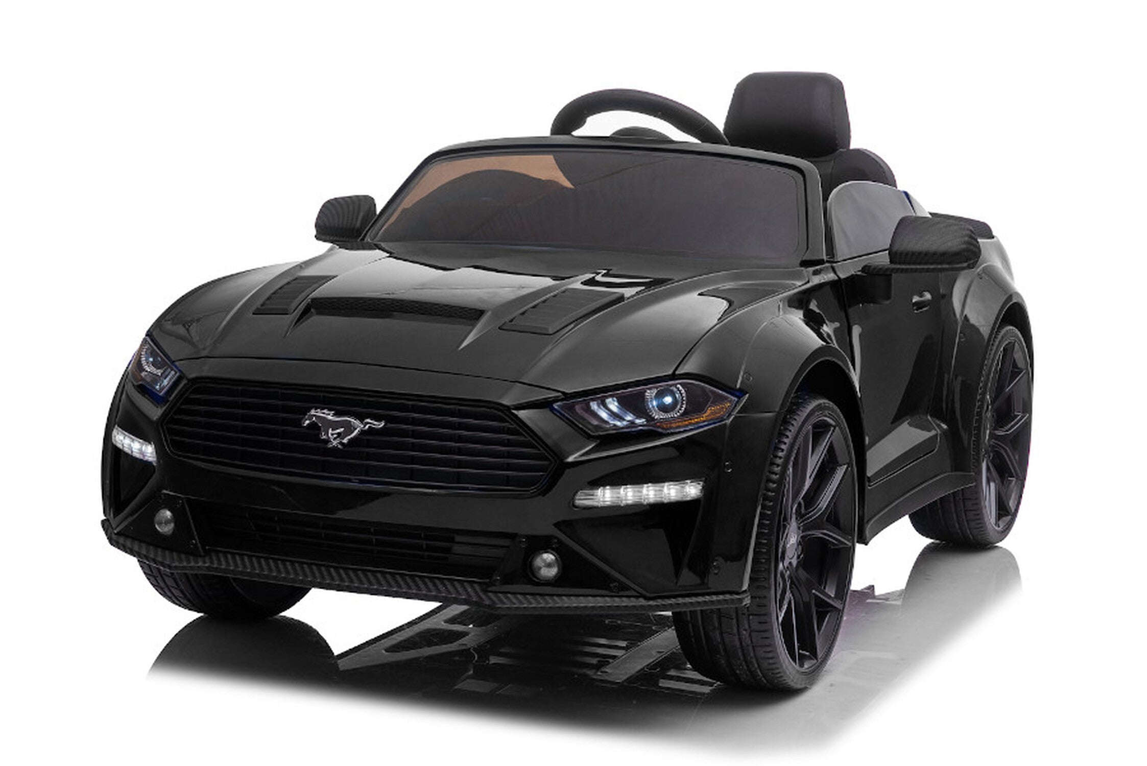 TPFLiving electric children's car Ford Mustang Drift version black -  children's car - electric car - leather seat and seat belt