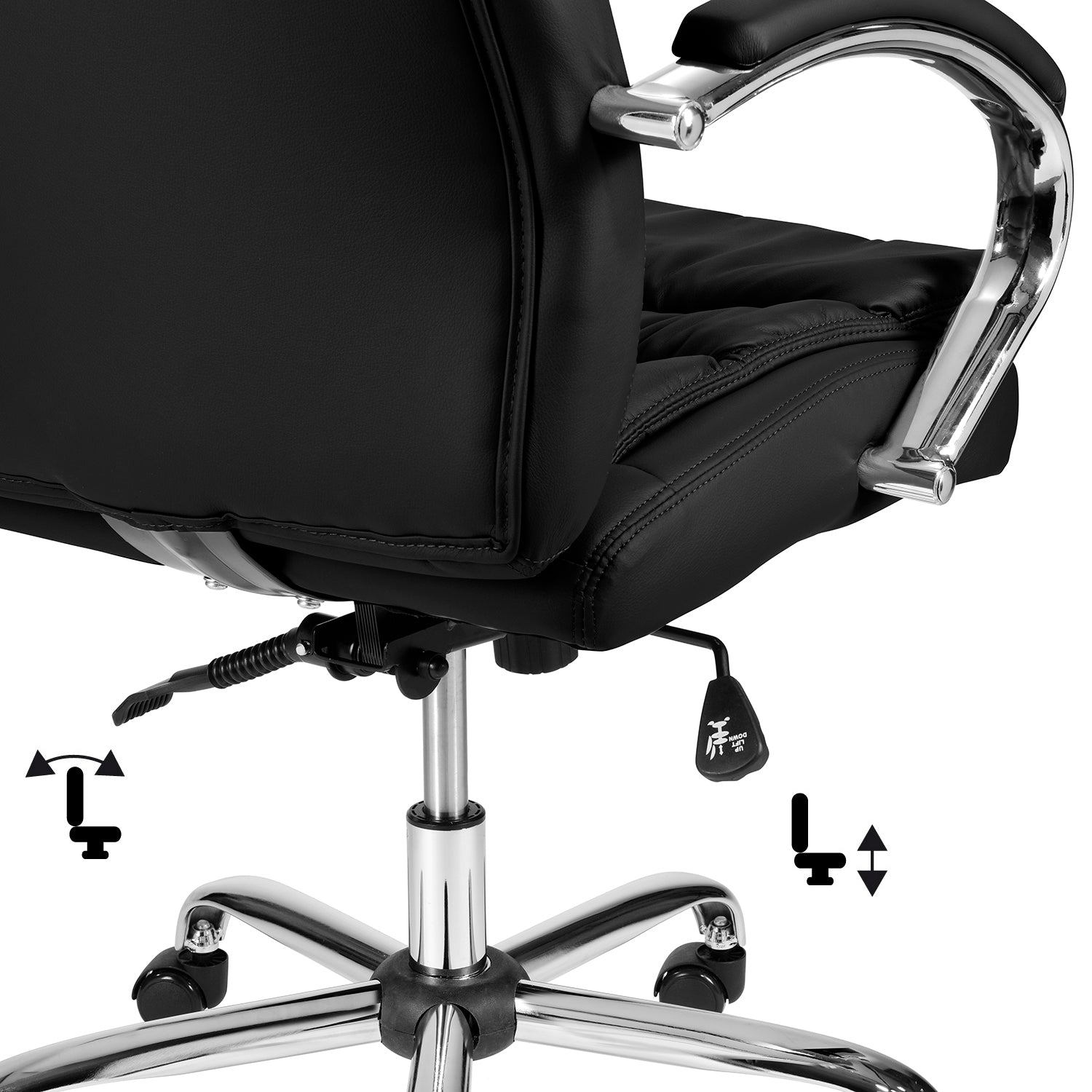 TPFLiving Premium XXL-Bürostuhl QUEENS, belastbar bis 210kg Kunstleder