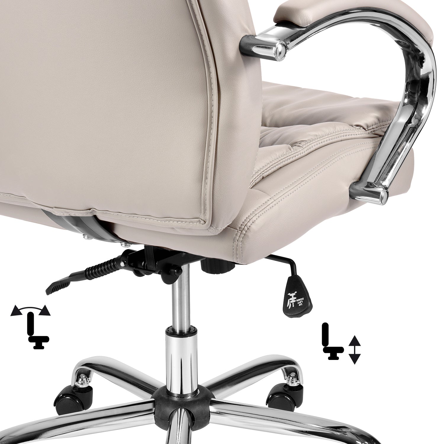 TPFLiving Premium XXL-Bürostuhl QUEENS, belastbar bis 210kg Kunstleder