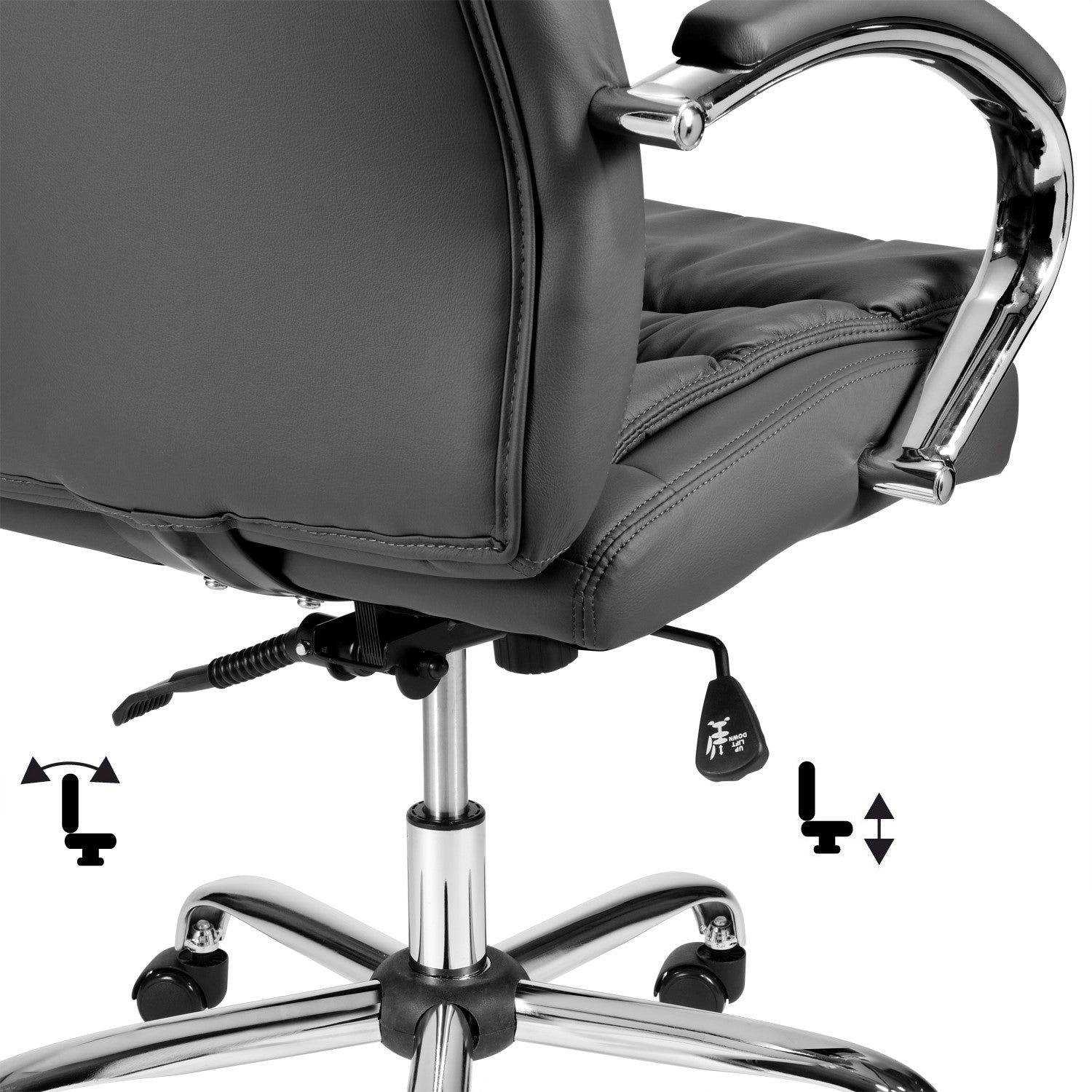 TPFLiving Premium XXL-Bürostuhl QUEENS, belastbar bis 210kg Kunstleder