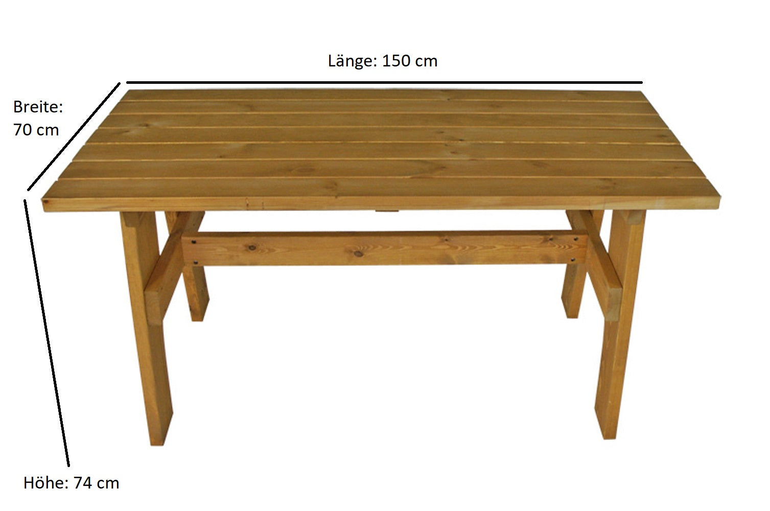 TPFGarden Gartentisch DRIEBURG 70x150cm aus Kiefer massiv