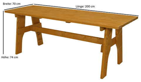 TPFGarden Gartentisch DRIEBURG 70x200cm aus Kiefer massiv