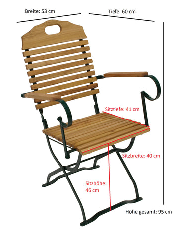 TPFGarden® Klappsessel BAD BELZIG aus Robinienholz, Stahlgestell Grün