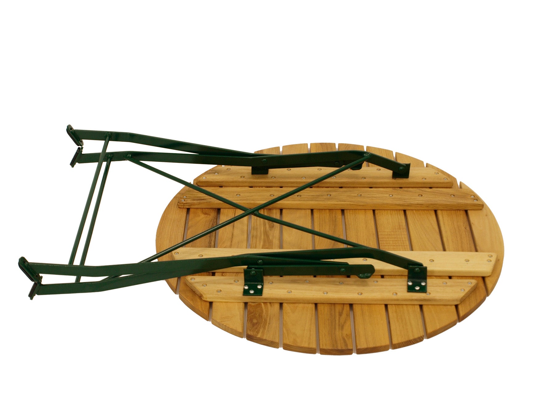 TPFGarden® Klapptisch BAD BELZIG aus Robinienholz 77 cm rund, Stahlgestell Grün