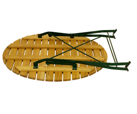 TPFGarden® Klapptisch BAD BELZIG aus Robinienholz 100 cm rund, Stahlgestell Grün