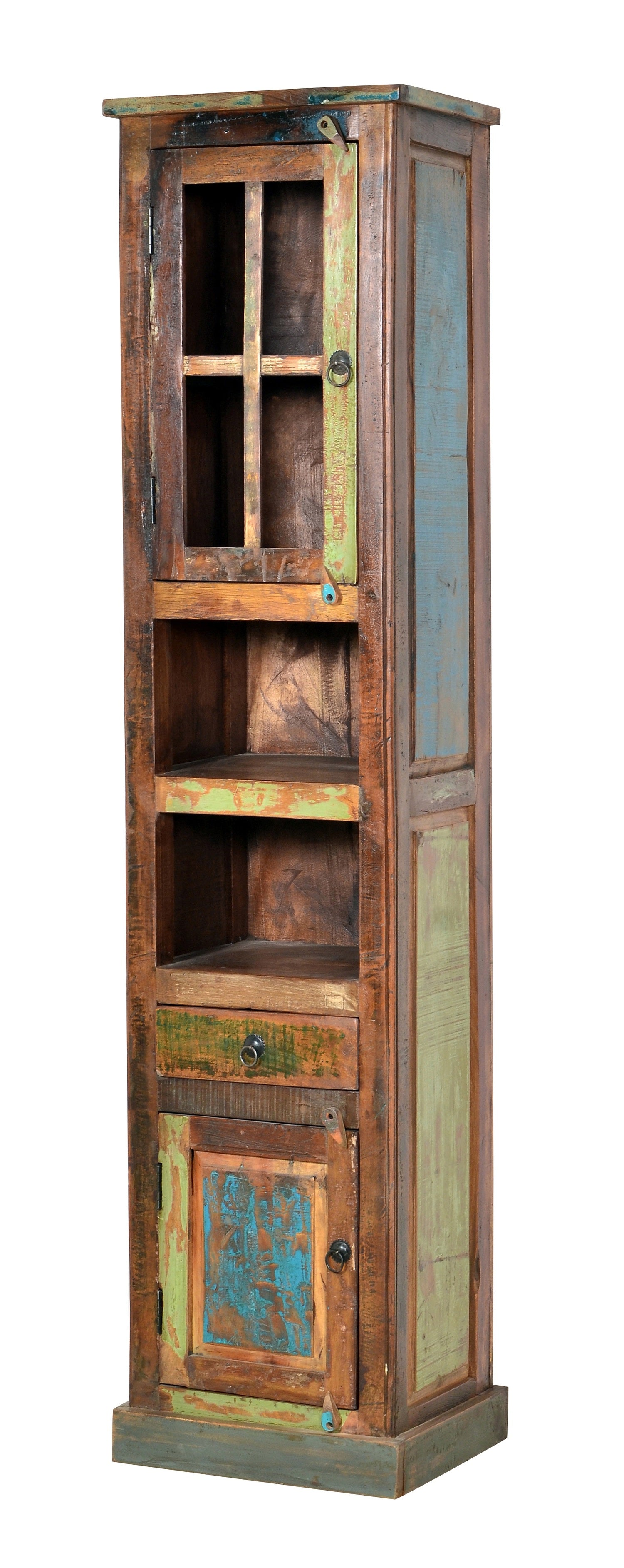 TPFLiving bathroom tall cabinet Lakes old wood with strong signs of we –  Traumpreisfabrik