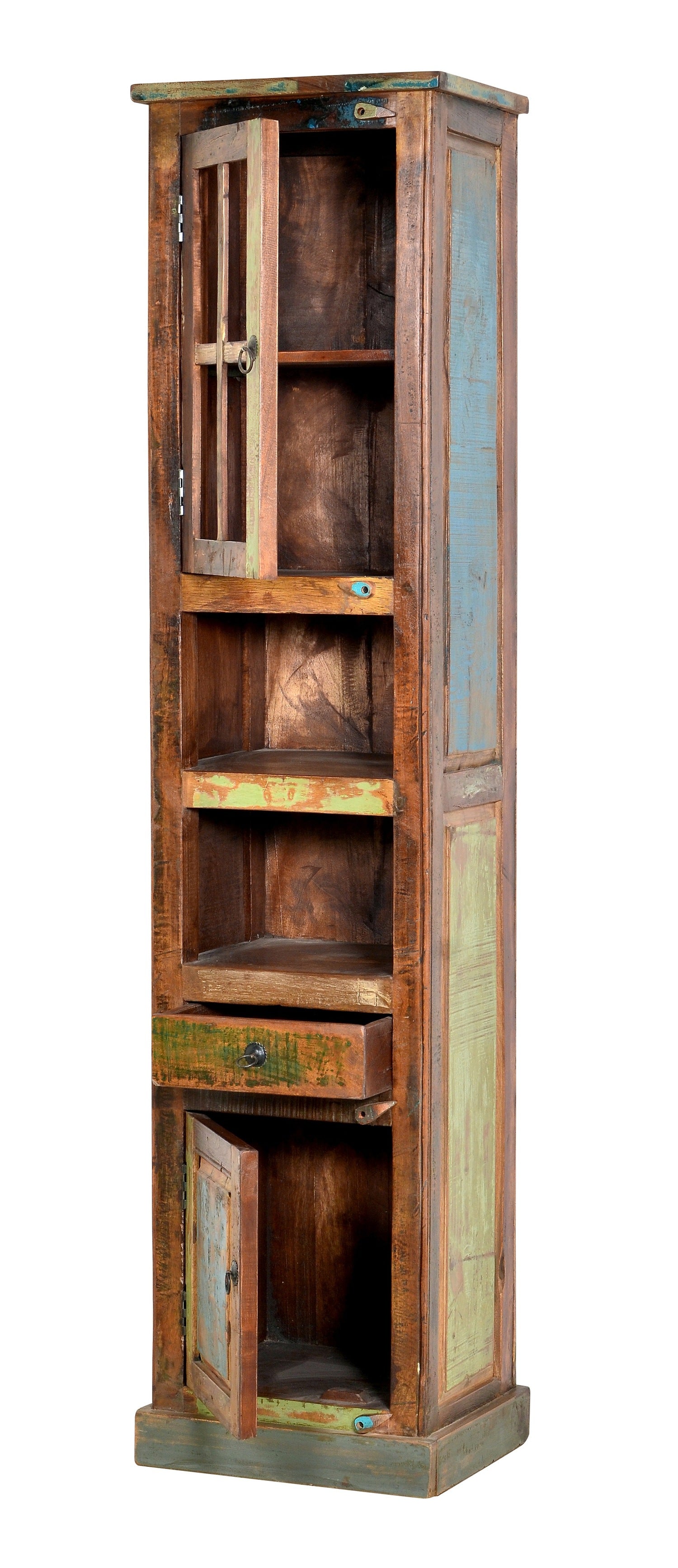 TPFLiving bathroom tall cabinet Lakes old wood with strong signs of we –  Traumpreisfabrik