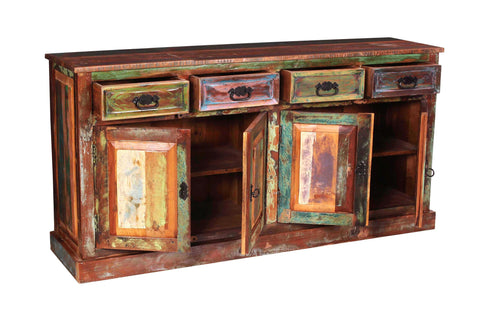 TPFLiving Sideboard Palmer Altholz mit starken Gebrauchsspuren, lackiert bunt