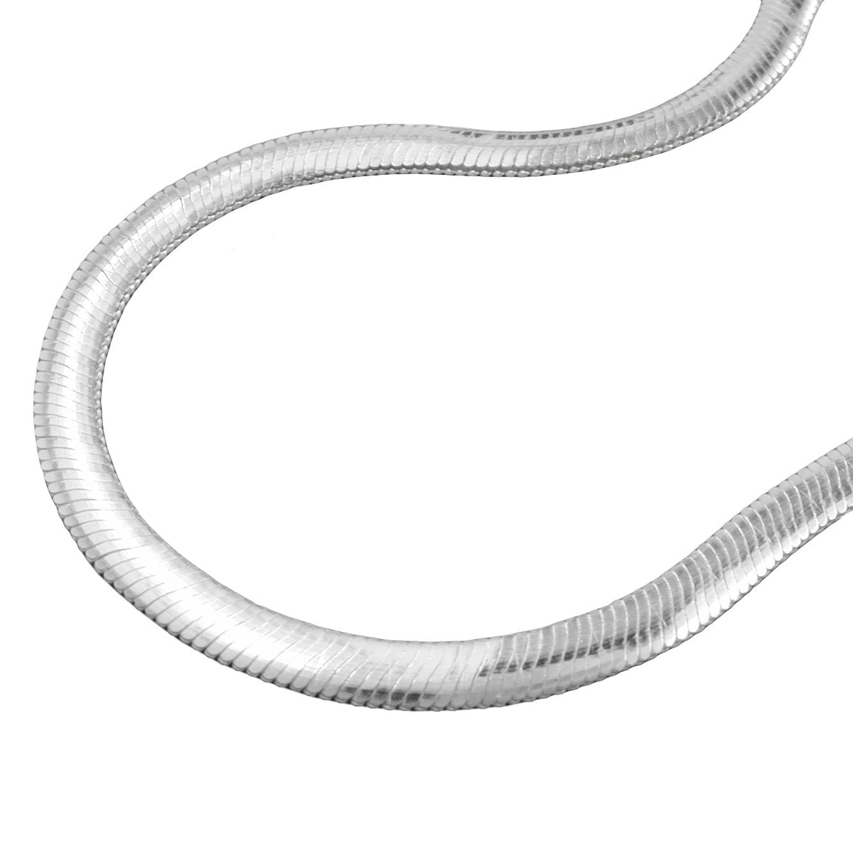 Paolo Renzo Kette 4mm Schlange flach glänzend 925er Silber
