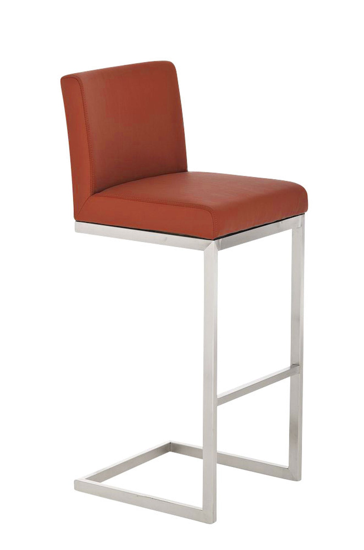TPFLiving bar stool Paragon frame stainless steel faux leather