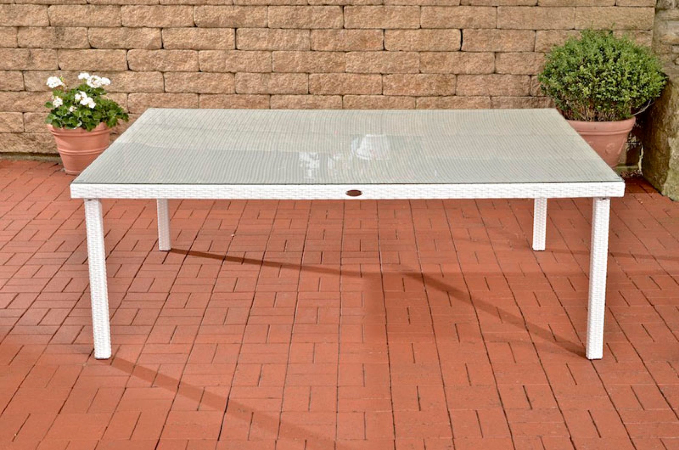 TPFGarden garden table Pizera 210x150 cm white – Traumpreisfabrik