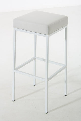 TPFLiving Bar Stool Montana GW Frame White Fabric