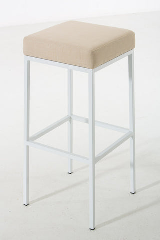 TPFLiving Bar Stool Montana GW Frame White Fabric