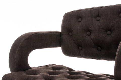 TPFLiving bar stool Dubai metal frame in chrome look FABRIC