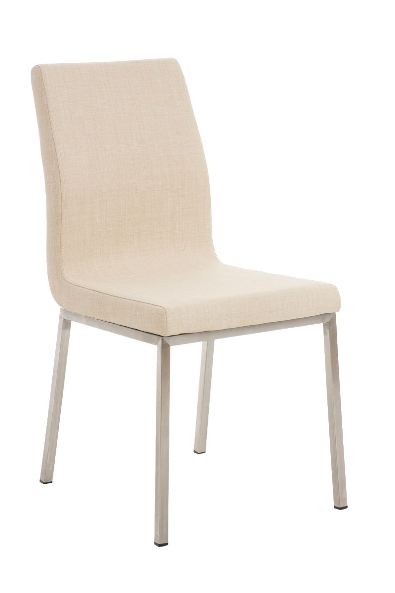 TPFLiving Esszimmerstuhl Colle Stoff Gestell Edelstahl gebürstet