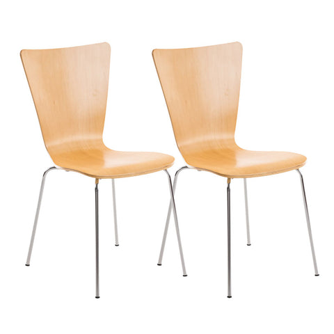 TPFLiving 2er Set Besucherstuhl Jaron mit Holzsitz