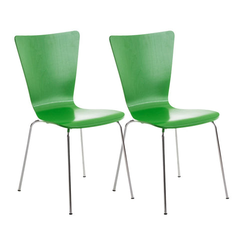 TPFLiving 2er Set Besucherstuhl Jaron mit Holzsitz