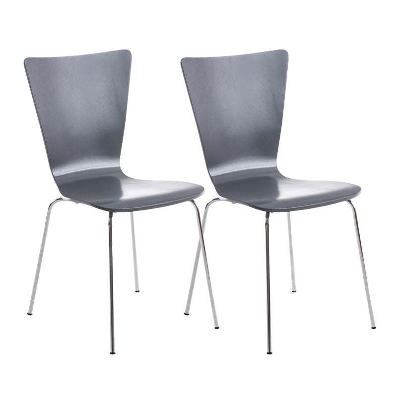 TPFLiving 2er Set Besucherstuhl Jaron mit Holzsitz