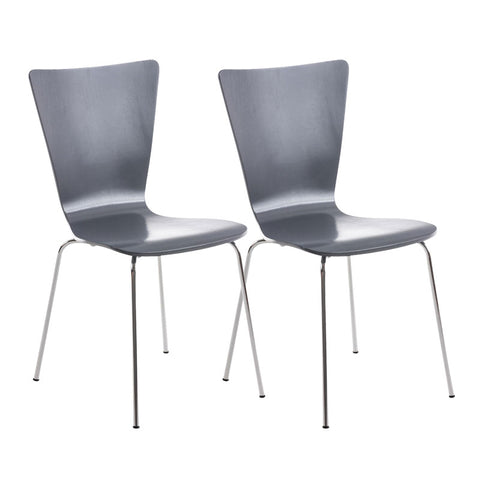 TPFLiving 2er Set Besucherstuhl Jaron mit Holzsitz
