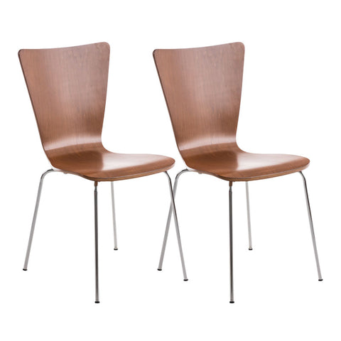 TPFLiving 2er Set Besucherstuhl Jaron mit Holzsitz