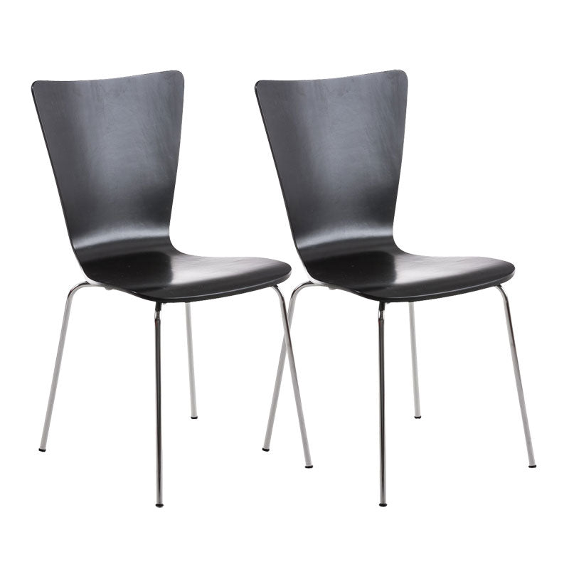 TPFLiving 2er Set Besucherstuhl Jaron mit Holzsitz