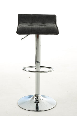 TPFLiving bar stool Medley metal frame in chrome look fabric