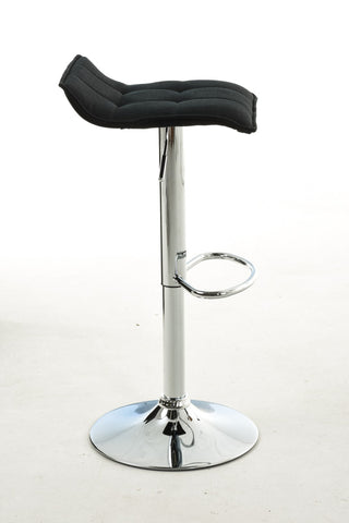 TPFLiving bar stool Medley metal frame in chrome look fabric