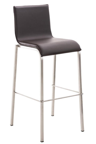 TPFLiving bar stool Avon GE frame stainless steel faux leather flat