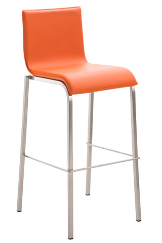 TPFLiving bar stool Avon GE frame stainless steel faux leather flat