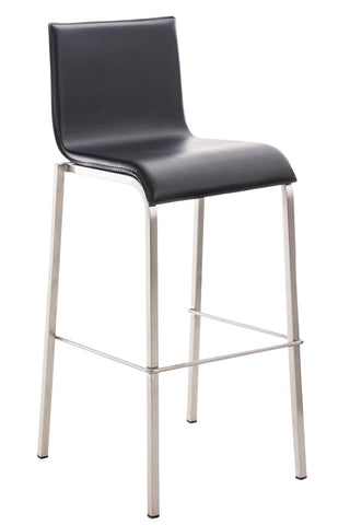 TPFLiving bar stool Avon GE frame stainless steel faux leather flat