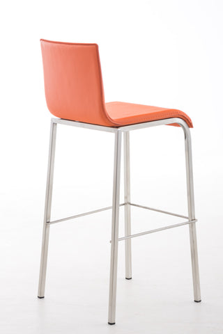 TPFLiving bar stool Avon GE frame stainless steel faux leather flat