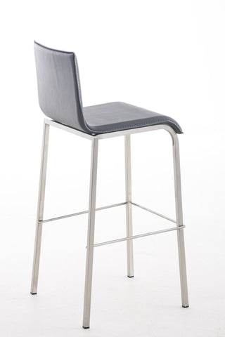 TPFLiving bar stool Avon GE frame stainless steel faux leather flat