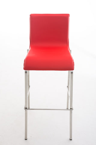 TPFLiving bar stool Avon GE frame stainless steel faux leather flat