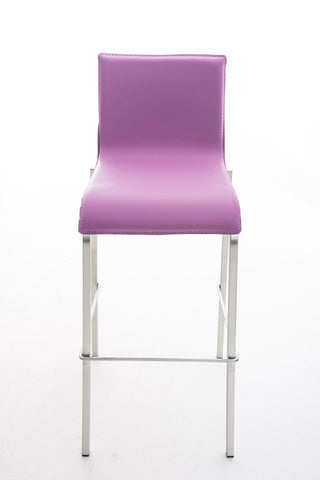 TPFLiving bar stool Avon GE frame stainless steel faux leather flat