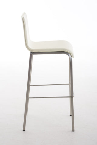 TPFLiving bar stool Avon GE frame stainless steel faux leather flat
