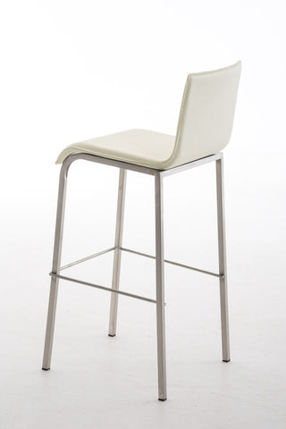 TPFLiving bar stool Avon GE frame stainless steel faux leather flat