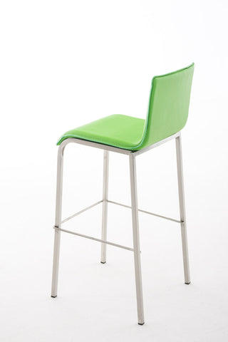 TPFLiving bar stool Avon GE frame stainless steel faux leather flat