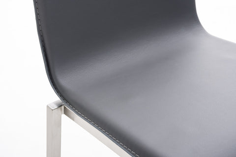 TPFLiving bar stool Avon GE frame stainless steel faux leather flat