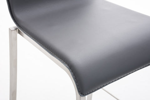 TPFLiving bar stool Avon GE frame stainless steel faux leather flat