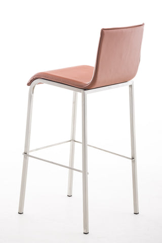 TPFLiving bar stool Avon GE frame stainless steel faux leather flat