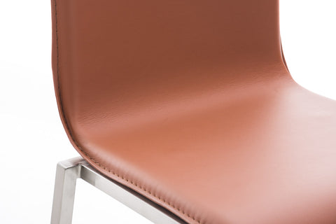 TPFLiving bar stool Avon GE frame stainless steel faux leather flat