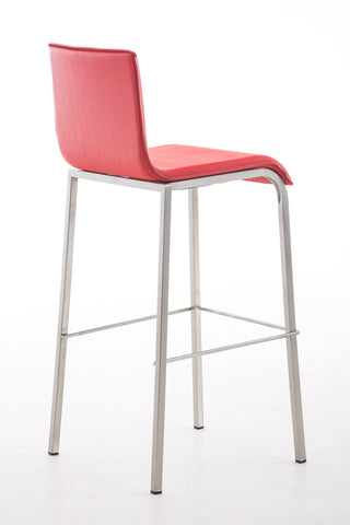 TPFLiving bar stool Avon GE frame stainless steel faux leather flat
