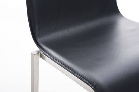 TPFLiving bar stool Avon GE frame stainless steel faux leather flat