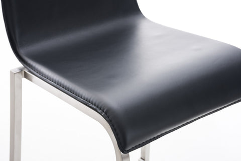 TPFLiving bar stool Avon GE frame stainless steel faux leather flat