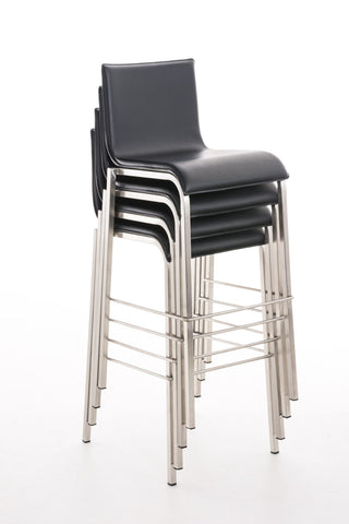 TPFLiving bar stool Avon GE frame stainless steel faux leather flat