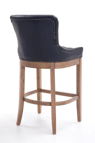 TPFLiving bar stool Wooden Luck frame wood antique light genuine leather