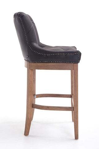 TPFLiving bar stool Wooden Luck frame wood antique light genuine leather