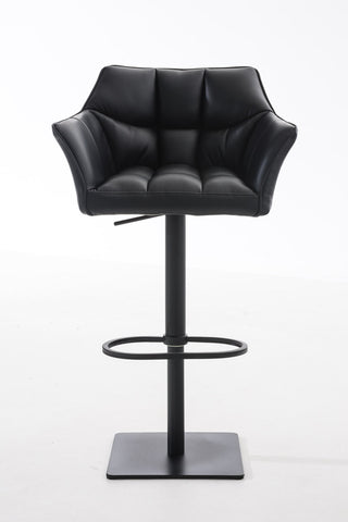 TPFLiving Bar Stool Damascus Frame Black Faux Leather