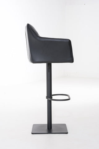 TPFLiving Bar Stool Damascus Frame Black Faux Leather