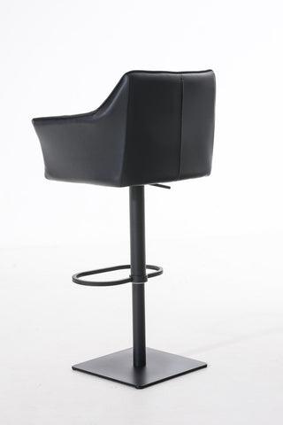 TPFLiving Bar Stool Damascus Frame Black Faux Leather